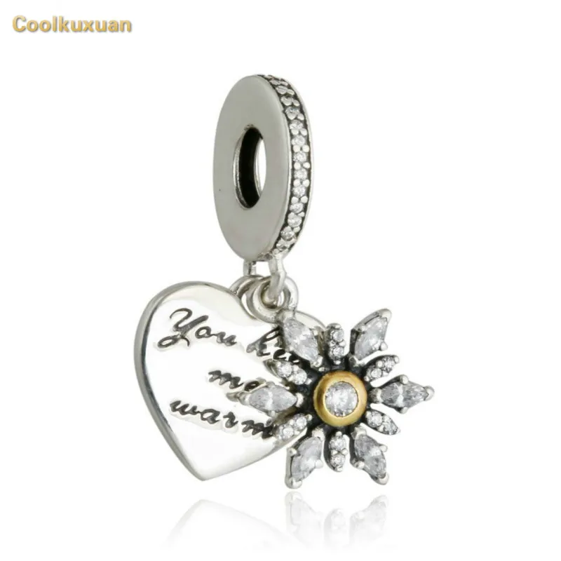 

Winter 925 Sterling Silver Christmas Snowflake Heart Pendant Charm Beads Fits Pandora bracelets Making Best Christmas Gifts