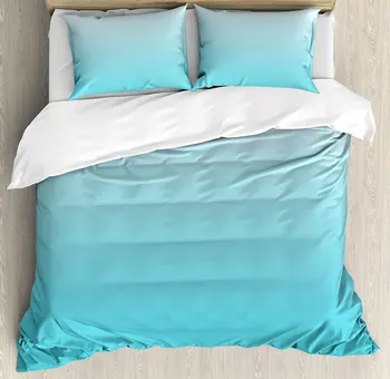 

Ombre Duvet Cover Set Deep Maldives Sealife Ocean Inspired Aquatic Color Modern Design Digital Art Decorative Bedding Set