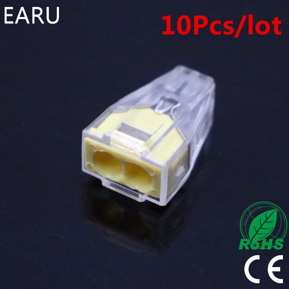

10pcs PCT-102 PCT102 WAGO 773-102 Push wire wiring connector For Junction box 2 pin conductor terminal block wire connector Hot