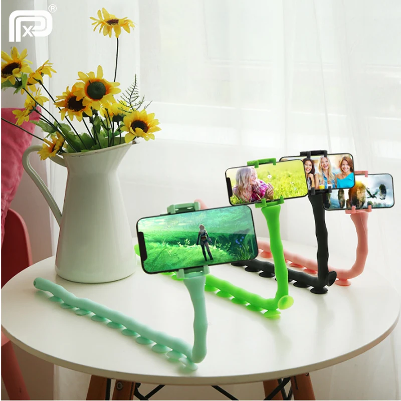 

Cute Flexible Lazy Phone Holder Multi-function Sunction Phone Stand Desktop Bracket For iPhone Samsung Bicycle indoor outdoor