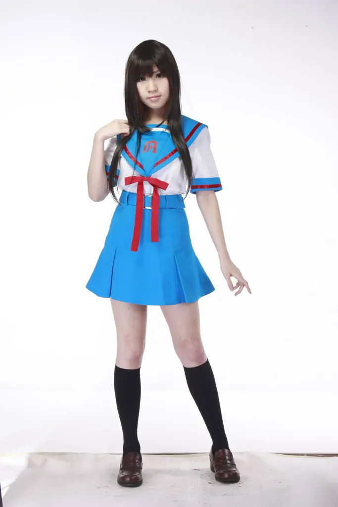 Микуру Асахина Cos Haruhi no Yuuutu с рисованным аниме для костюмированной вечеринки на