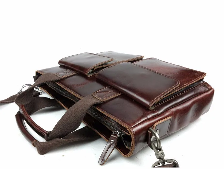 Ретро масло Воск Пояса из натуральной кожи Для Мужчин's Портфели сумка деловая молнии для ноутбука Курьерские сумки