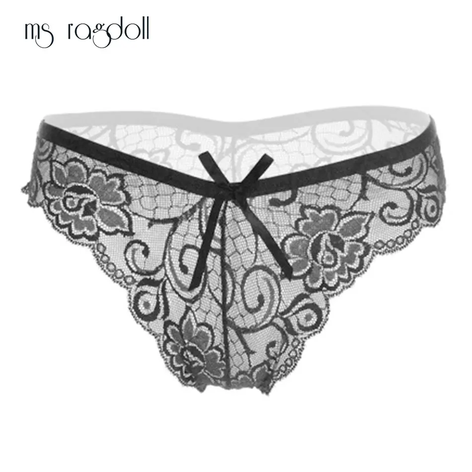 

Ladies Sexy Underwear Fancy Lace Panties Low Waist Thin Hollow Transparent Erotic Thongs Women Cotton Briefs Sexy Lingerie
