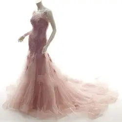 Элегантные вечерние платья Длинные вечерние платья Русалка Бледно-розовый вечернее платье Abiye официальное платье индивидуальный заказ