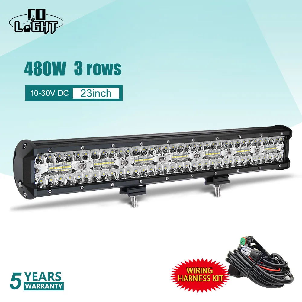 

CO LIGHT 3 Rows 23" LED Light Bar 480W LED Bar Combo Auto Driving Work Light 12V 24V for Offroad Car Tractor Truck 4x4 SUV ATV