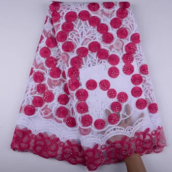 

Latest Design Milk Silk Tulle Net Lace Fabric With Stones High Quality African Lace Fabric With Beads For Bridal Lace 1396B