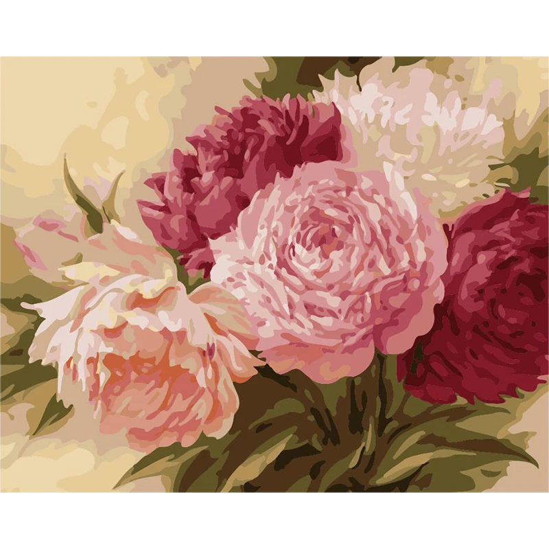 

Peony Blossom Hand Made Paint High Quality Canvas Beautiful Painting By Numbers Surprise Gift Great Accomplishment