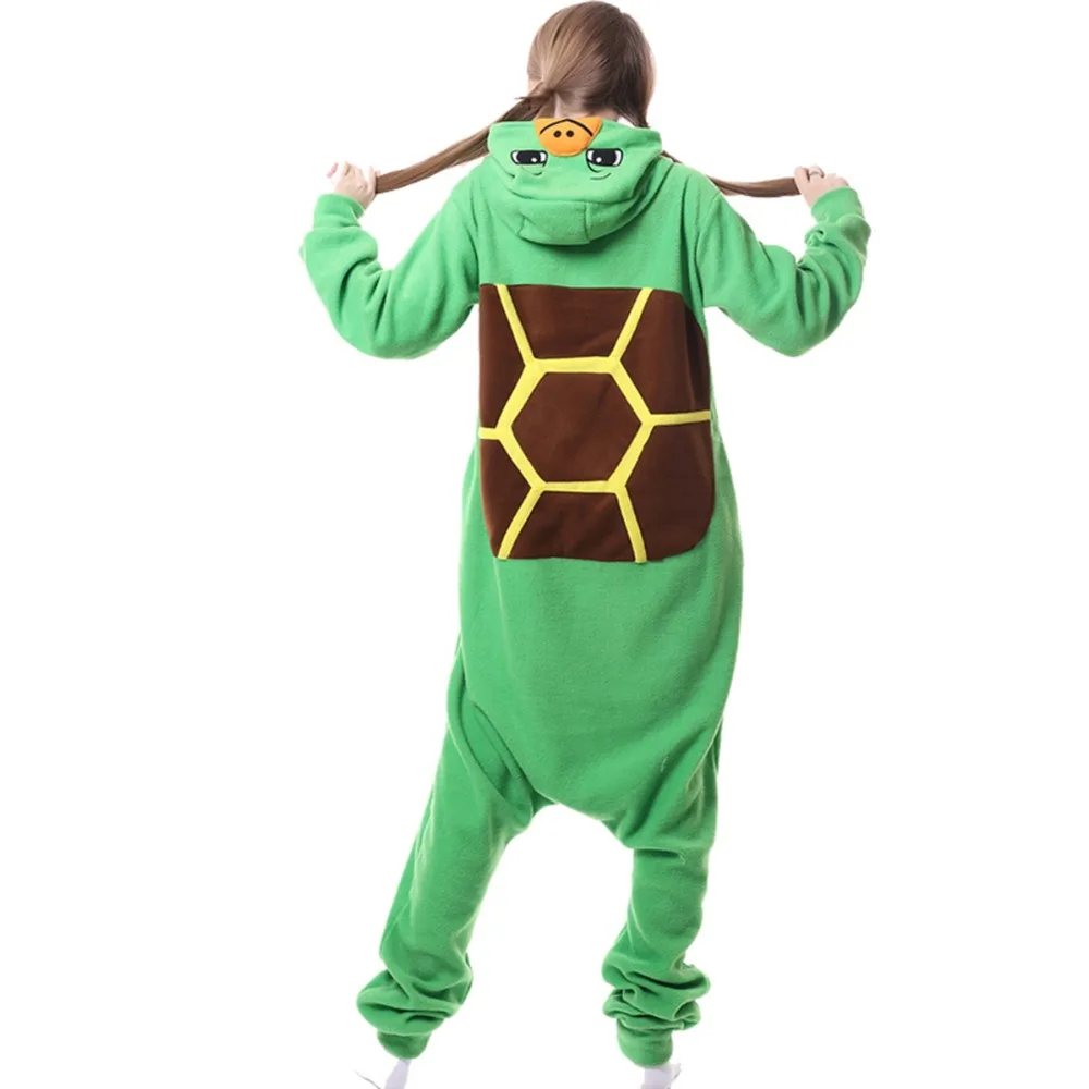 Полярный флис унисекс для взрослых черепаха кигуруми черепаха пижамы животных Костюм Комбинезон для косплея одежда для сна