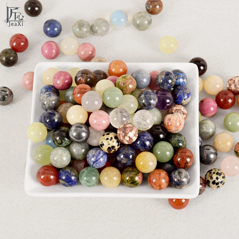 

100g Crystal Ball Undrilled Bead 18mm Natural Stone Mixed Sphere Chakra Crystal Quartz Healing Reiki Craft Home Decorative bead