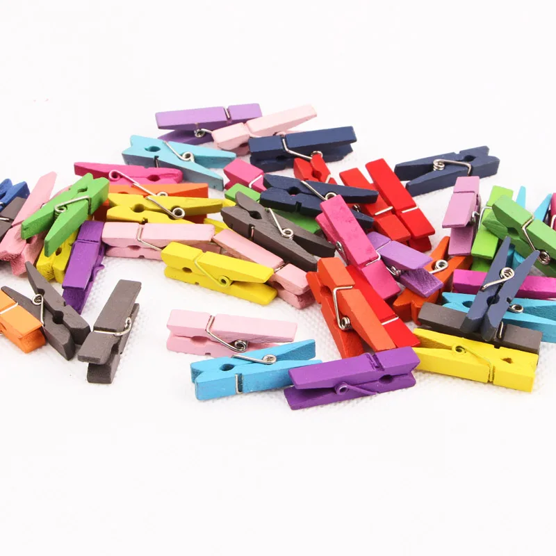 

35x7mm 10pcs DIY Many colors Big Wood Clothes Pegs Clothespin Clips Office Party Decoration Accessories Photo Hanging Pegs