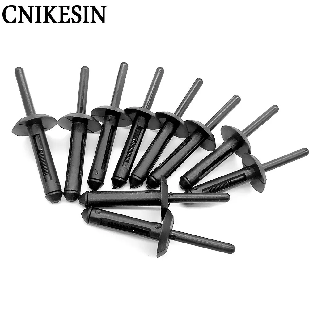 

CNIKESIN 100Pcs Car Nylon Core Pulling Rivet Wheel Eyebrow Positioner for Ford Chrysler Auto Fastener Push type Retainer Clip