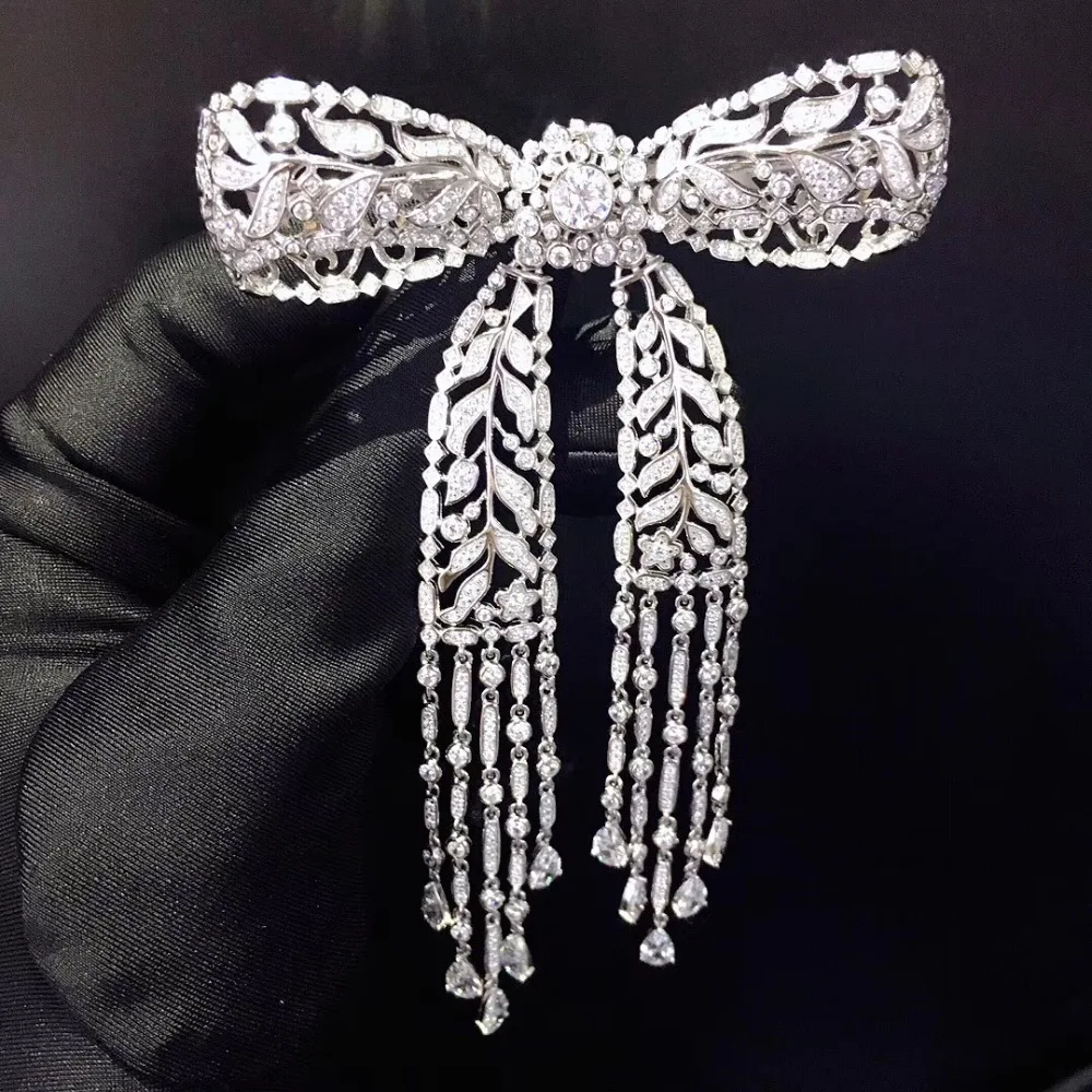fine jewelry bowknot brooch 925 sterling silver free shipping bling
