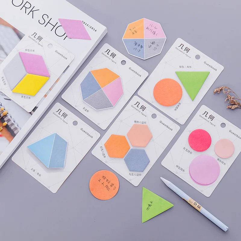 

2Pcs Novelty Colors Shape Memo Pads Kawaii Planner Stickers To Do List Study Card School Sticky Note Office Thing Bts Stationery