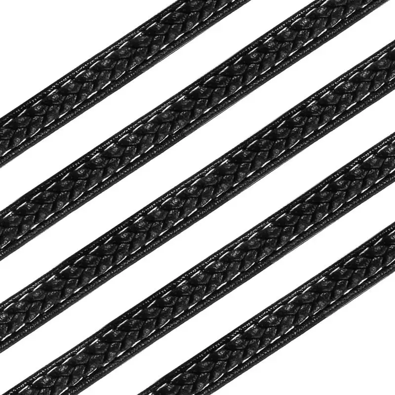 

1M 5x8mm Black Genuine Braided Leather Rope Flat Braid Cord Woven Bracelets for DIY Jewelry Accessories Findings Handmade Gifts