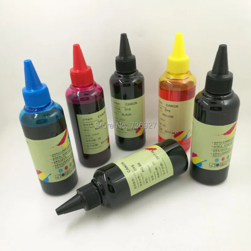 

6X 100ml PGI-520 CLI-521 PGI520 CLI521 Refill Dye ink for Canon MP540 MP550 MP560 MP620 MP630 MP640 MP980 MP990 printer