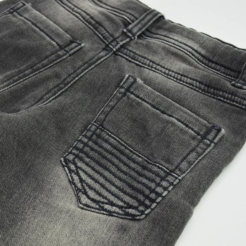 7Kids Boys Pants Denim Jeans Teenagers Trousers Winter Warm Jogger Harem Pants Adjustable Waist
