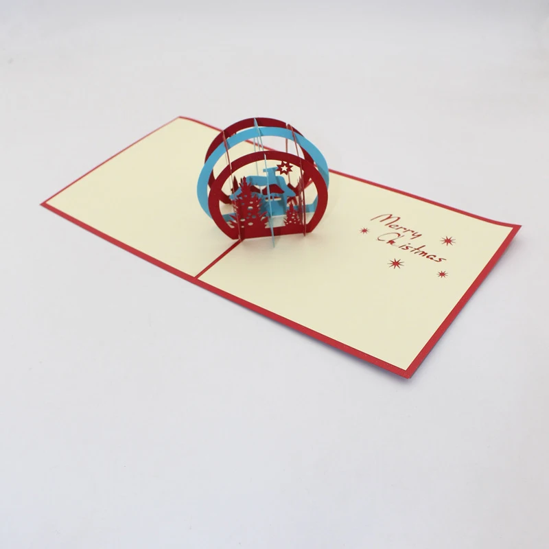  3D Handmade 2019 New Design Ring Circle Christmas House Paper Invitation Greeting Cards PostCard Re - 32910341746