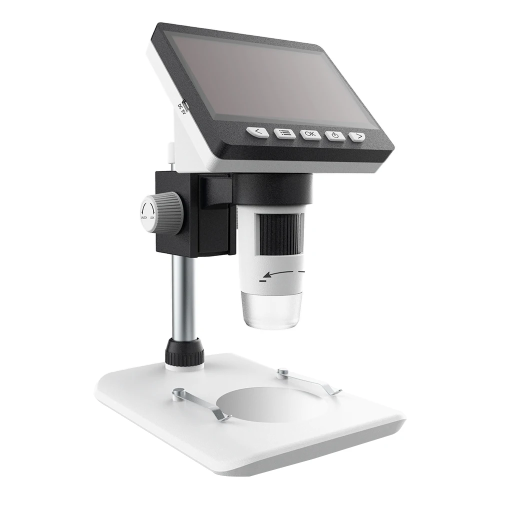 

1000x Magnification Desktop 4.3'' LCD Digital USB Lab Microscope 2MP LED Light White