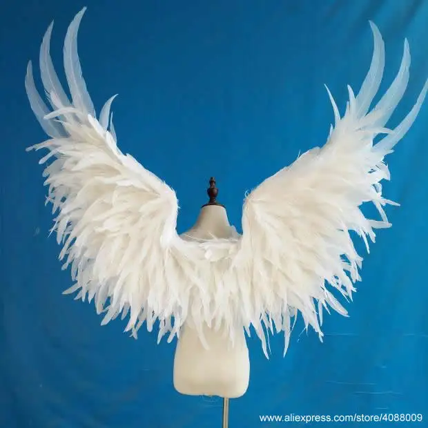 

New high quality luxury white ANGEL wings for Photo studio cosplay fairy nice Wedding T-show shooting props 150*130cm