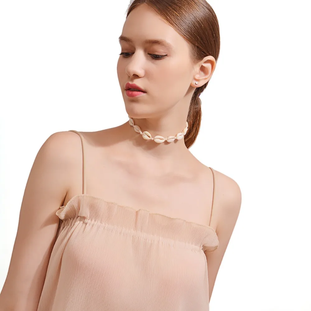 

2016 New Handmade Bohemia Choker Necklace Statement Sea Shell Tassel Necklaces for Women Beach Adjustable Rope Necklace Jewelry