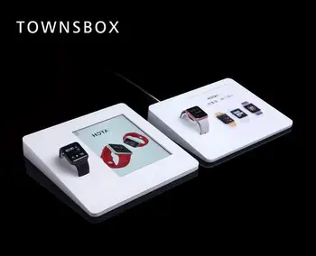 

White Plastic Watch Display Tray With Sign Holder Frame Watch Holder Stand Desk Table Display Rack Info Price Tag Picture Frame