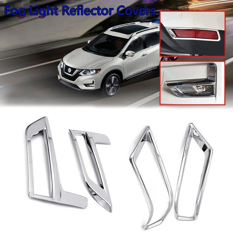 4 шт. хромированный противотуманный светильник, отражатель, подходит для Nissan Rogue 17- X-Trail Part