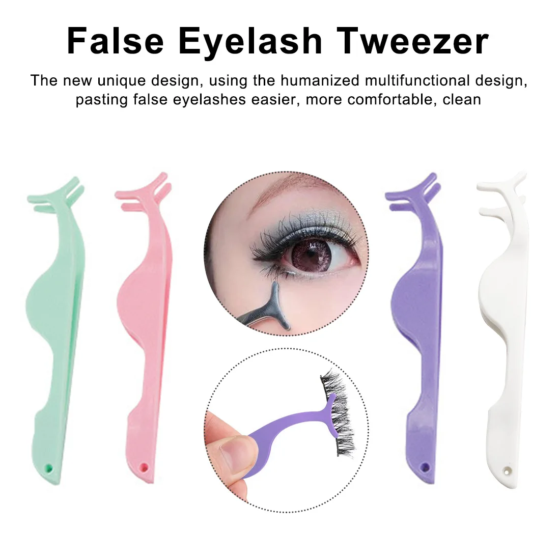 

1 Pcs Clamp Makeup Forceps Tools Tweezers Fake Eye Lash Applicator Eyelash Extension Curler Nipper Auxiliary Clip