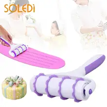 

Cake Rolling Pin Lace Embosser Roller Set Cake Decorating Tools Plastic Baking Tools For Cake Fondant Strip Ribbon Wheel Cutter