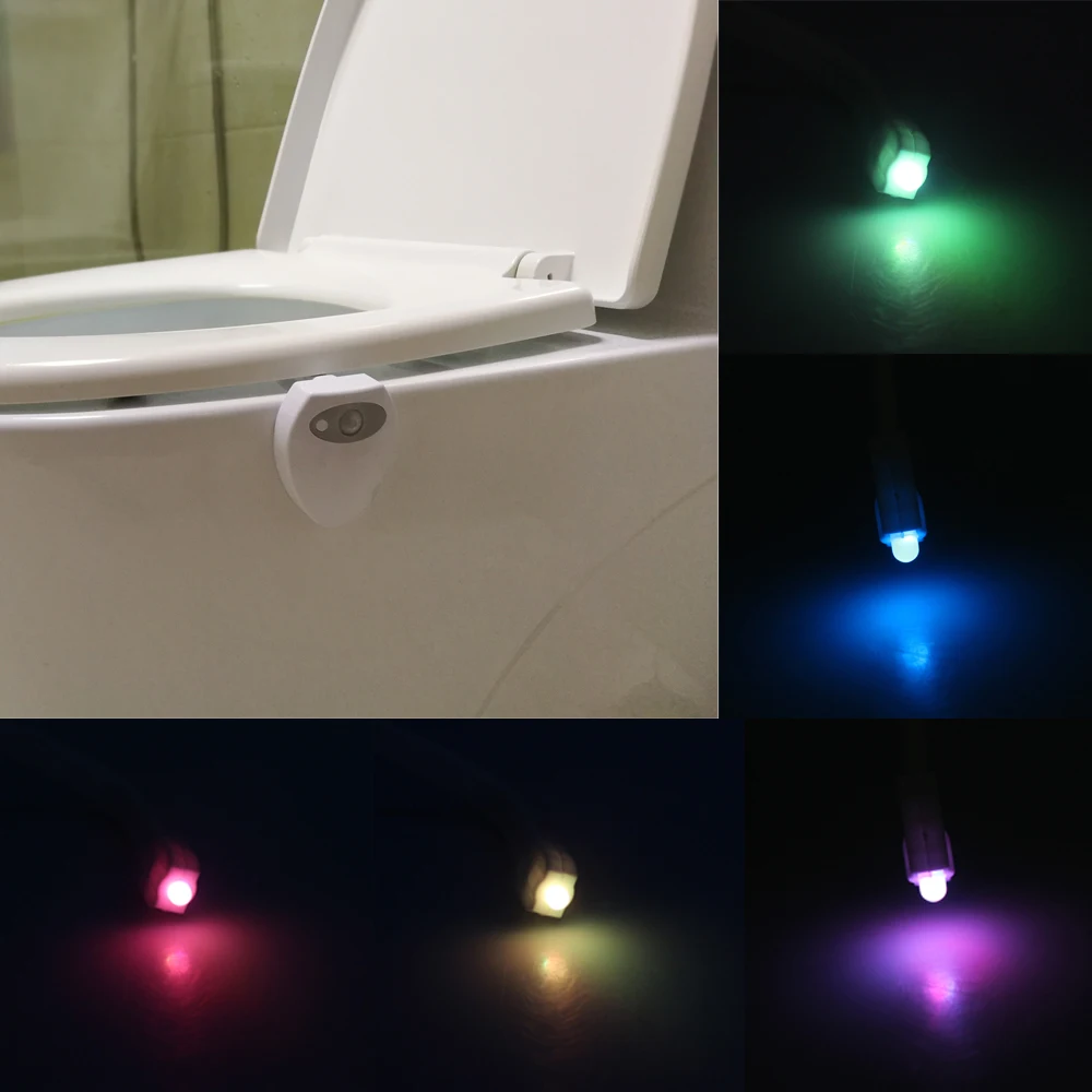 8 Colors USB Rechargeable LED Toilet Light Motion Sensor Activated