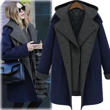 M-5XL размера плюс повседневное женское Шерстяное Пальто осеннее корейское приталенное пальто с капюшоном зимнее плотное шерстяное Женское пальто