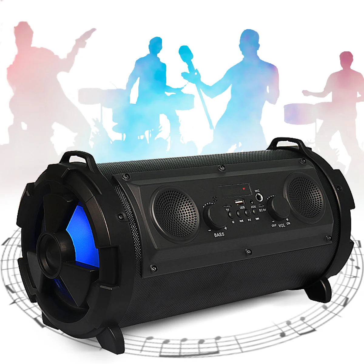 Portable Wireless Bluetooth Speaker Subwoofer With Misic Super Bass Speakers HIFI Stereo TF Card Outdoor Loundspeaker Portable Wireless Bluetooth Speaker Subwoofer With Misic Super Bass Speakers HIFI Stereo TF Card Outdoor Loundspeaker