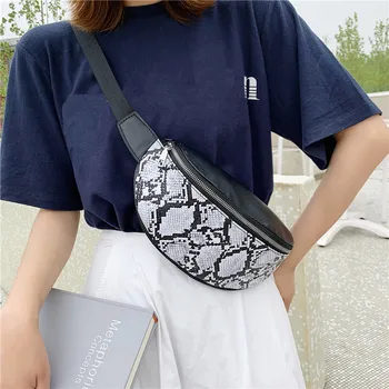 

Heouty Waist Bag Woman Waterproof Fashion Serpentine Zipper Messenger Chest Bag Vintage Black Girls Fanny Packspochete homem New