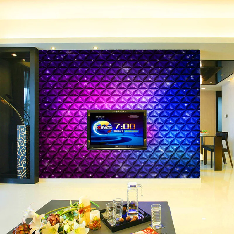 

Customized mural large 3D painting with colorful dynamic motion for box wall as background wallpaper in KTV room stage
