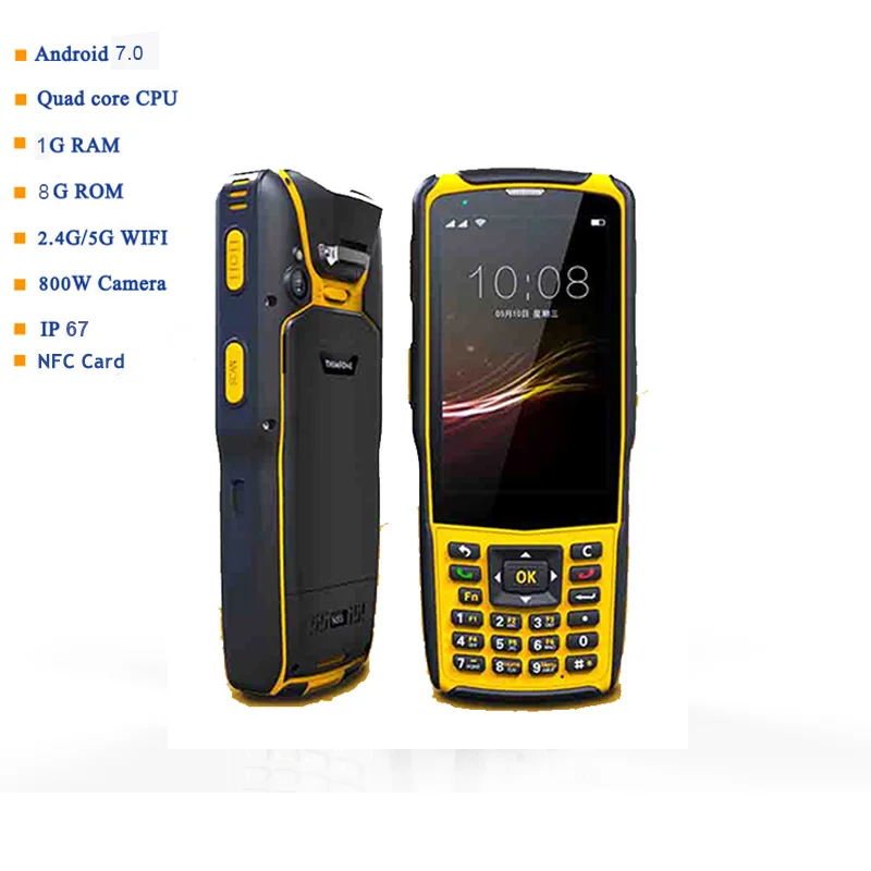 S5 Model IP67 Industrial Android 7.0 Handheld PDA Qr Code Scanner 1D 2D