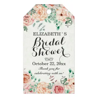 

2x3.5inch Elegant Watercolor Floral Wedding Bridal Shower Gift Tags