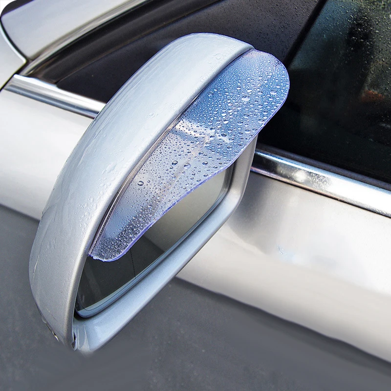 2Pcs Car Rear View Mirror Anti Rain Visor Snow Guard Weather Shield Sun