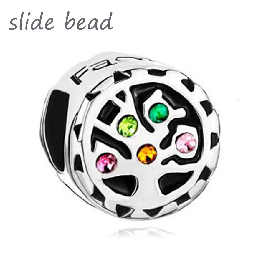 Fit Pandora Charm Bracciali Collana Colorful Swarovski Crystal Tree Of Life Family Beads Charm Bracciali Beads