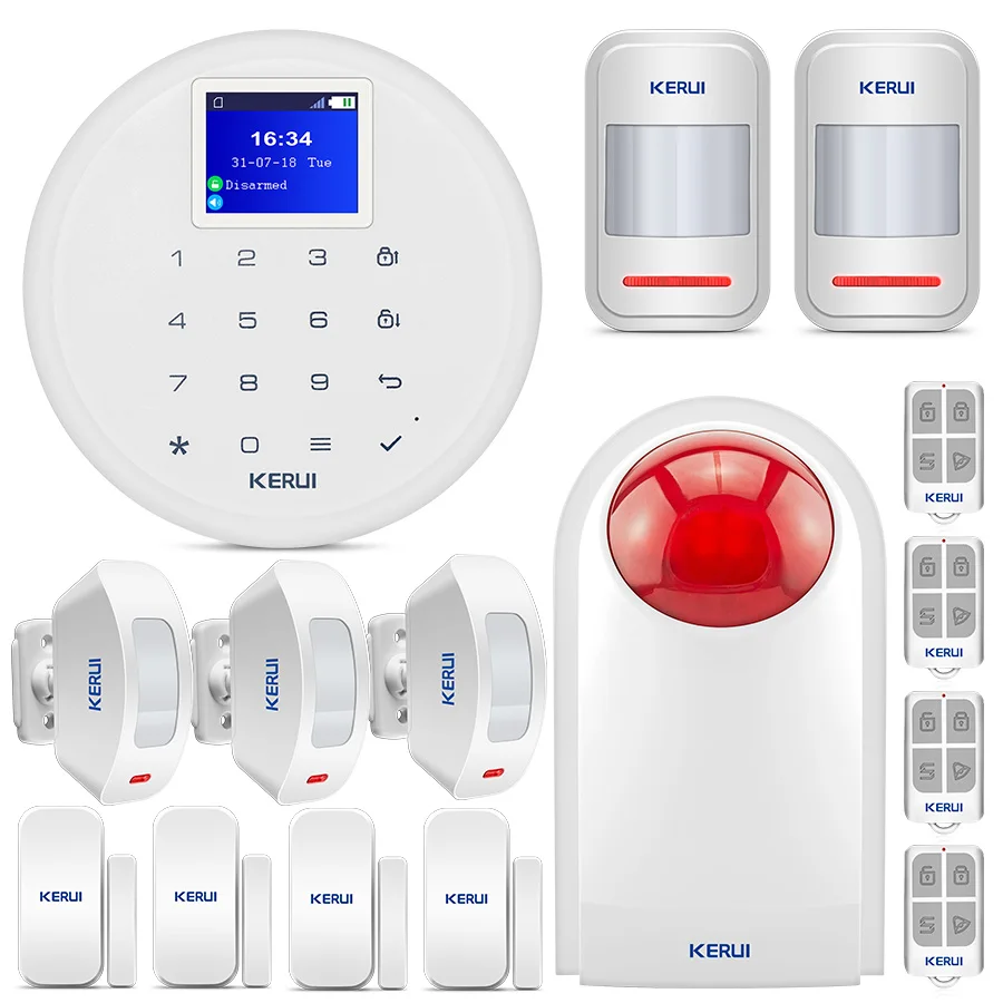 

KERUI G17 Home Alarm GSM Security Alarm 1.7 Inch TFT Touch Screen System Smoke Motion door magnet Detector smart Security alert