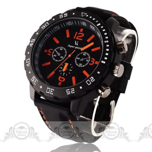 Модные мужские кварцевые часы Deco Sub Dials люминесцентные стрелки Хронограф
