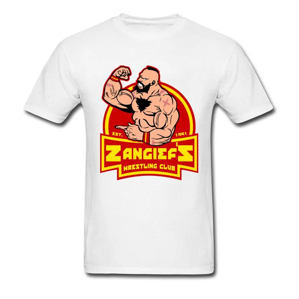 Zangiefs wrestling club Summer Pure Cotton Crew Neck Tees Short Sleeve Summer Tee Shirts Fashion Casual Tshirt Zangiefs wrestling club white