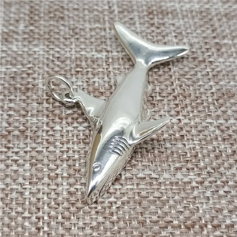 925 пробы серебряная подвеска в форме акулы для Океан Морское ожерелье