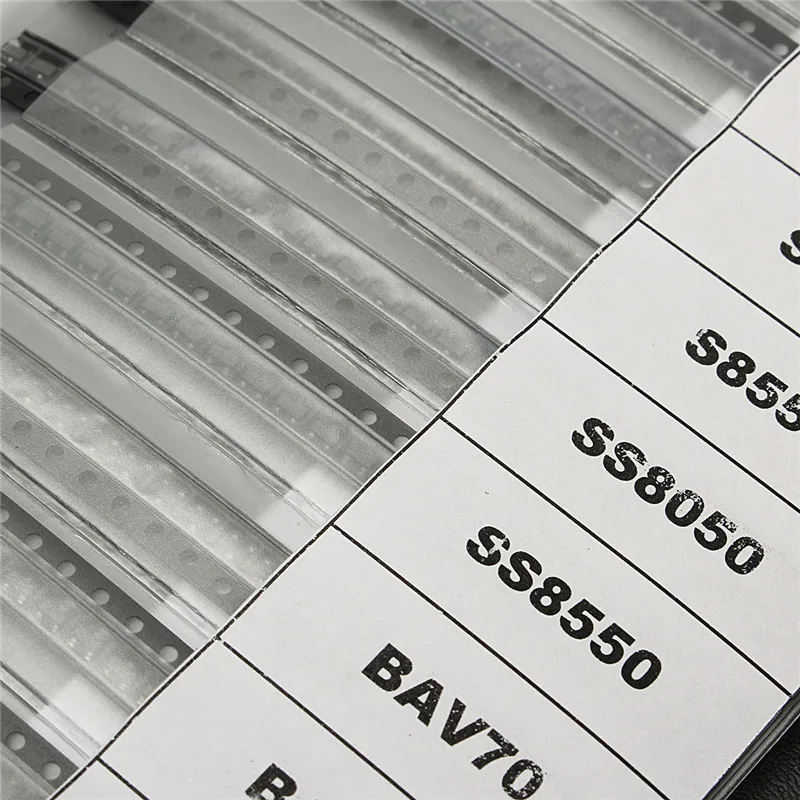 Искусственная кожа пластиковая бумага черный SMD чип-транзисторы Ассортимент Комплект 36 значений 25 шт Ассорти книга образцов 19 см x 13 см x 3 см