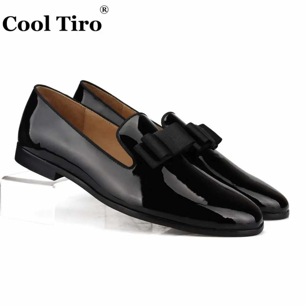 PATENT LEATHER Loafers SLIPPERS WITH SILK BOW (1)