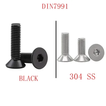 

5-50PCS DIN7991 Hex Allen Head screw M2 M2.5 M3 M4 M5 M6 m8 Stainless steel 304 10.9 black Flat hex countersunk head screw