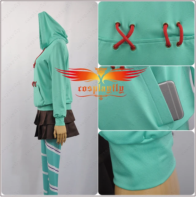 Movie Breaks Internet:Wreck-It Ralph Vanellope Von Schweetz Cosplay Costume  Kids