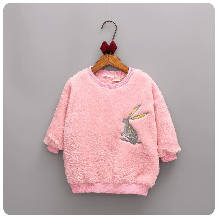 Children s Garment 2016 Korean Autumn Pattern Embroidery Rabbit font b Hoodies b font Girl Precious