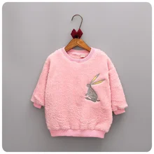 Children s Garment 2016 Korean Autumn Pattern Embroidery Rabbit font b Hoodies b font Girl Precious