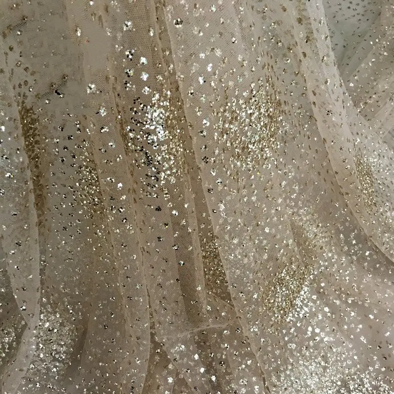 GLace 1 год/партия, цвет шампанского, золотой, белый, звезда, блестящая бронзовая сеточка пайетки ткань, ночное платье свадебная скатерть, украшение TX1196