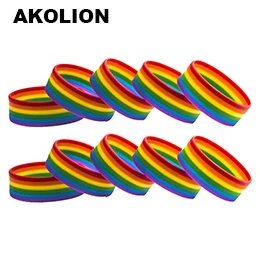 LGBT Pride Rainbow Pansexual Asexual Genderqueer, ювелирные изделия, силиконовый браслет, 10 шт - Цвет: SLP-0001