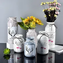 Простая керамическая ваза голова оленя и розовая Птица узор Декор фарфоровая ваза для цветов креативный подарок домашнее свадебное украшение